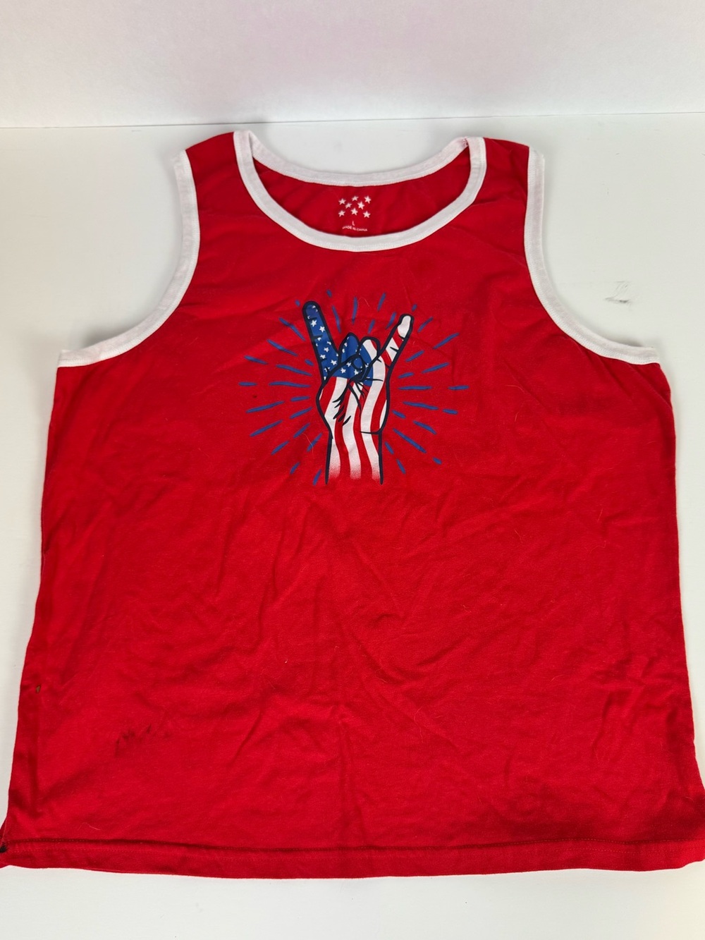 Men's Sleeveless Americana Tank red - large